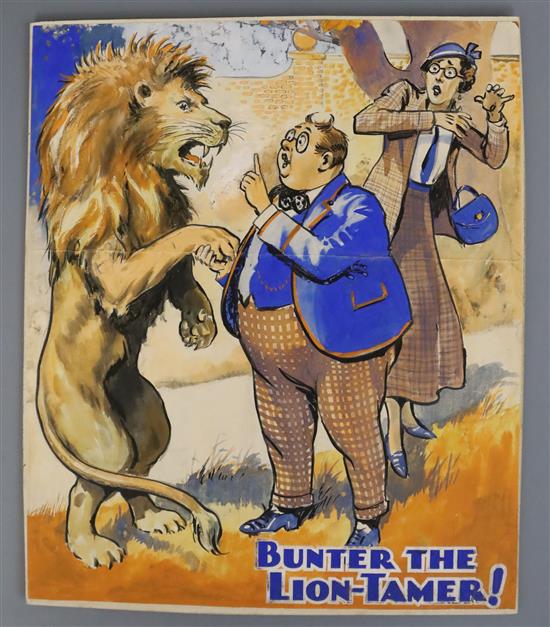 Billy Bunter - two pieces of original artwork for the front covers of The Magnet, number 1384, for 25th August,